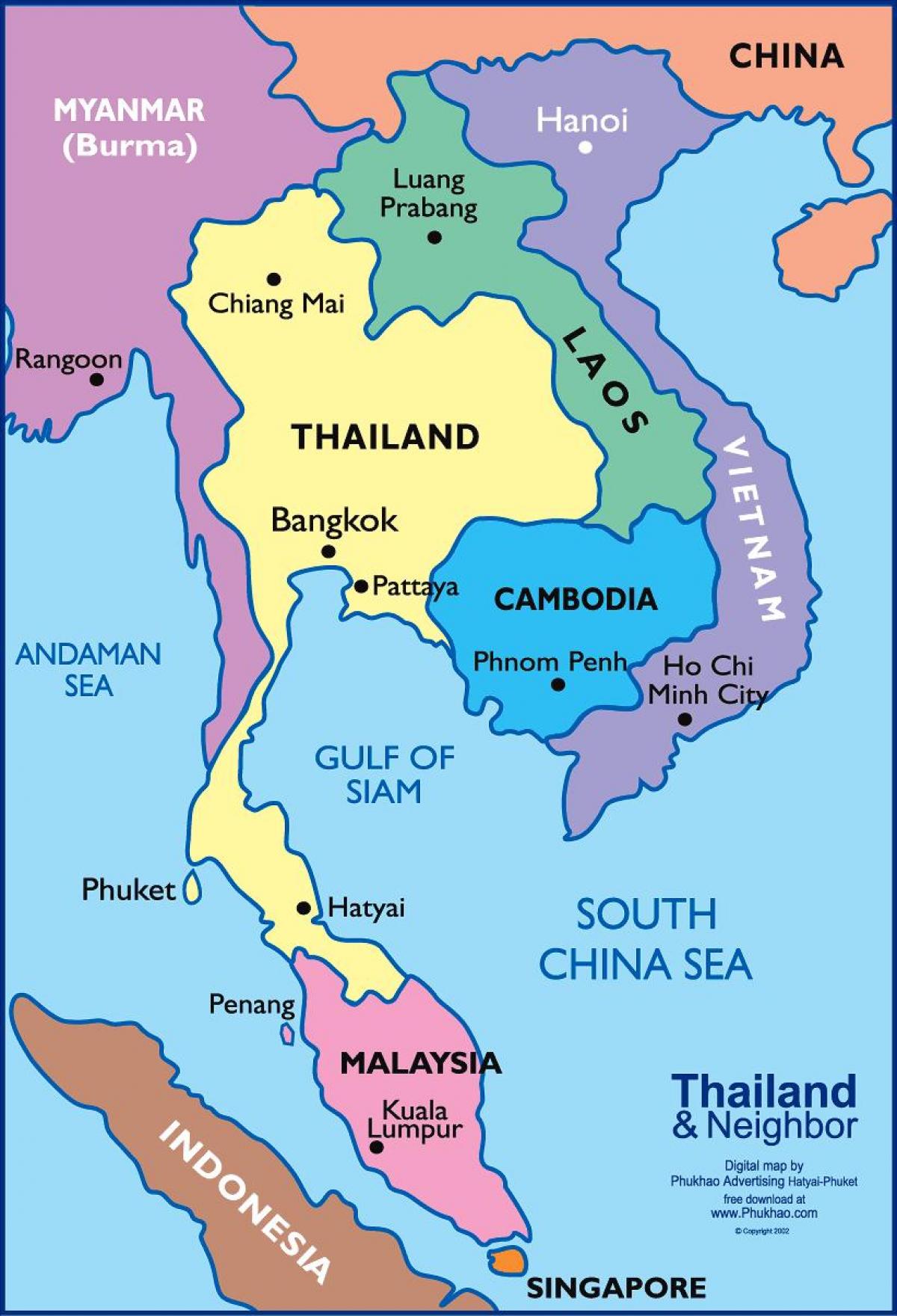bangkok thaïlandais carte