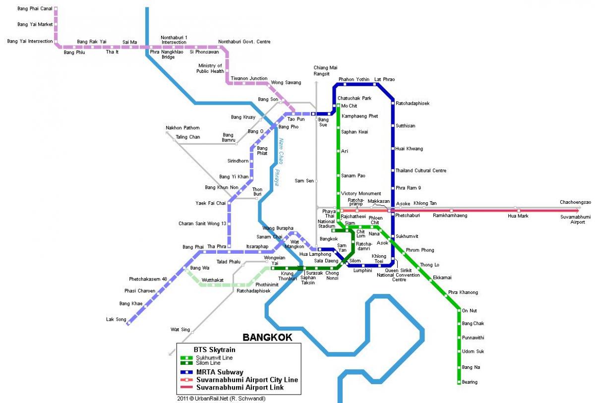 carte du métro de bangkok en thaïlande