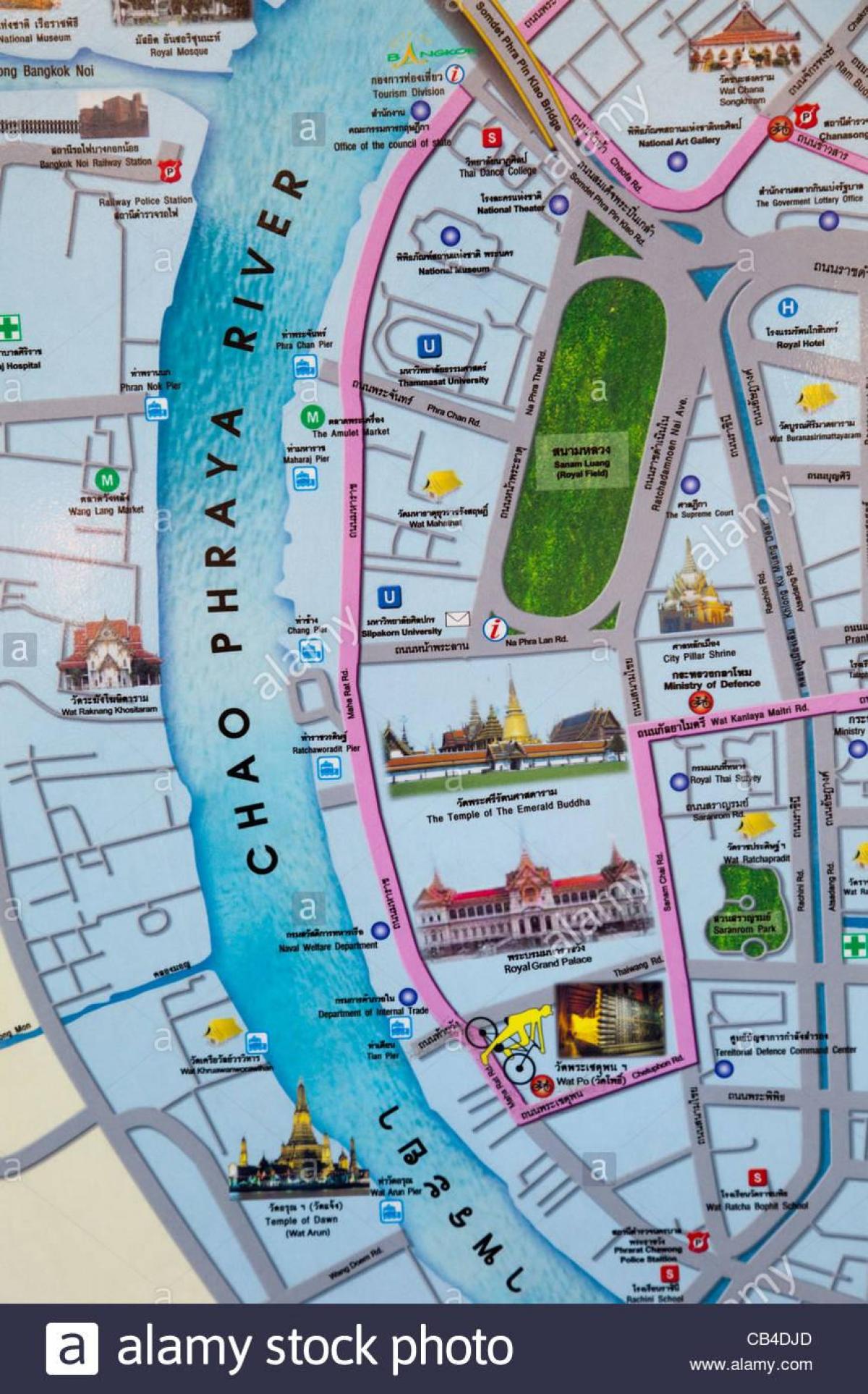 bangkok carte avec les endroits touristiques