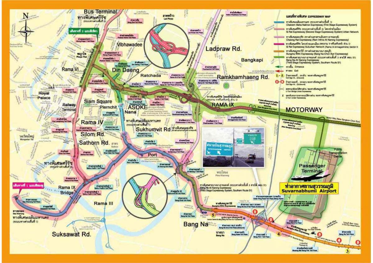 carte de bangkok autoroute