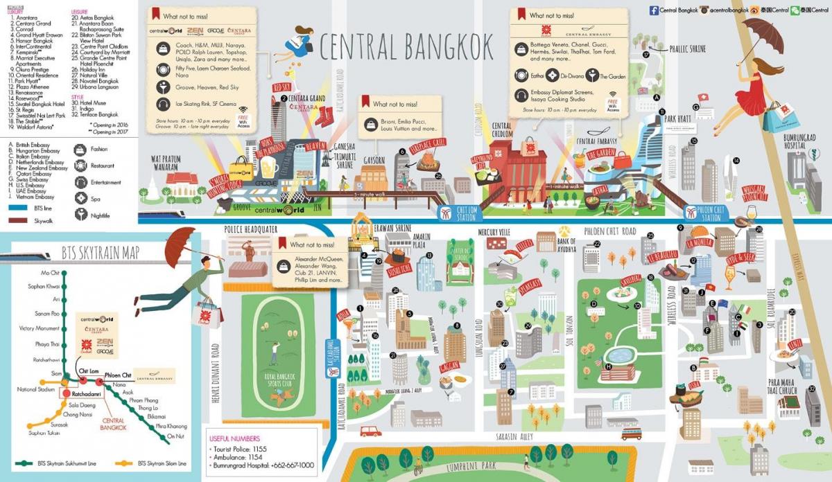 bangkok centre commercial de la carte