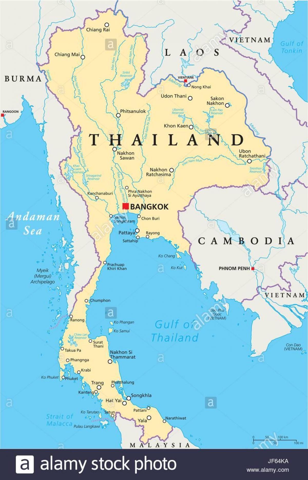 bangkok sur une carte du monde