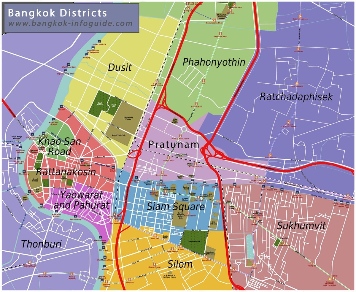 carte de bangkok et environs