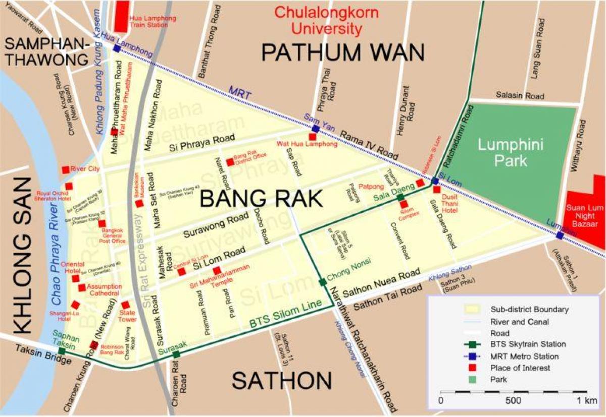 carte de bangkok quartier rouge