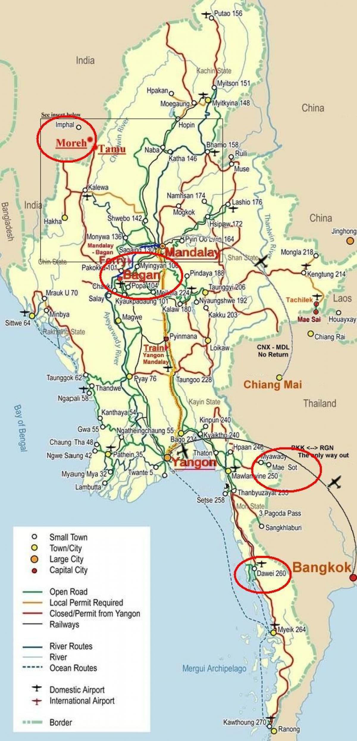 carte de bangkok autoroute