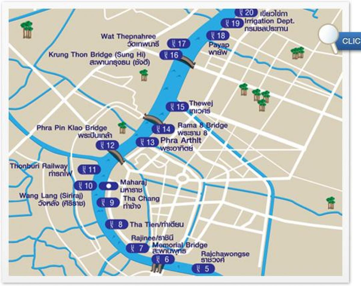 la carte de bangkok, le transport fluvial