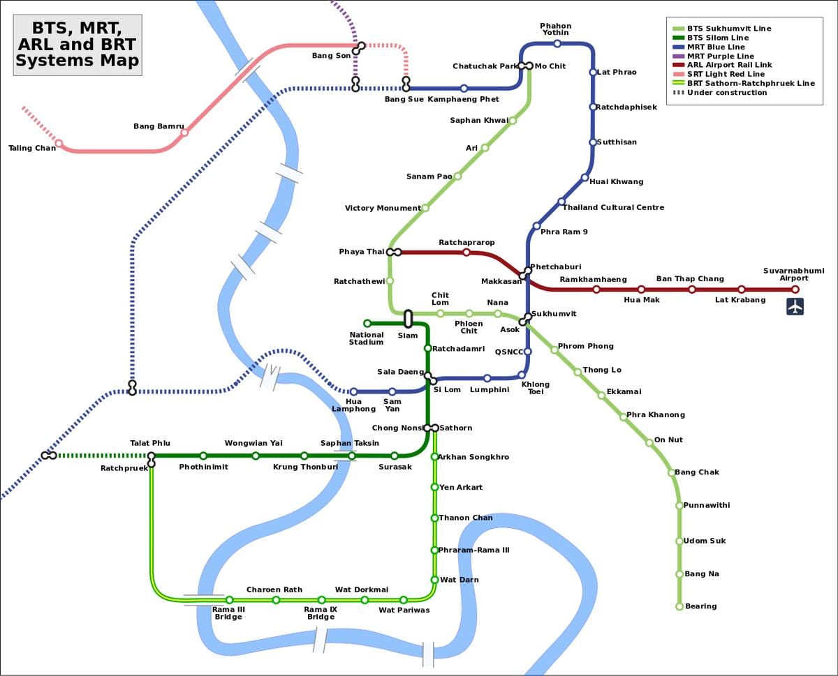lien avec l'aéroport de bangkok carte