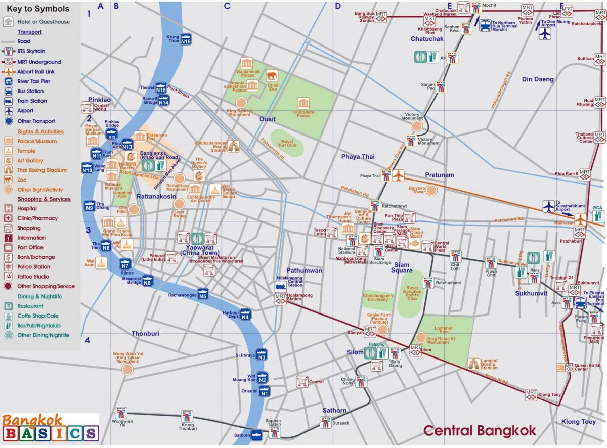carte du centre de bangkok