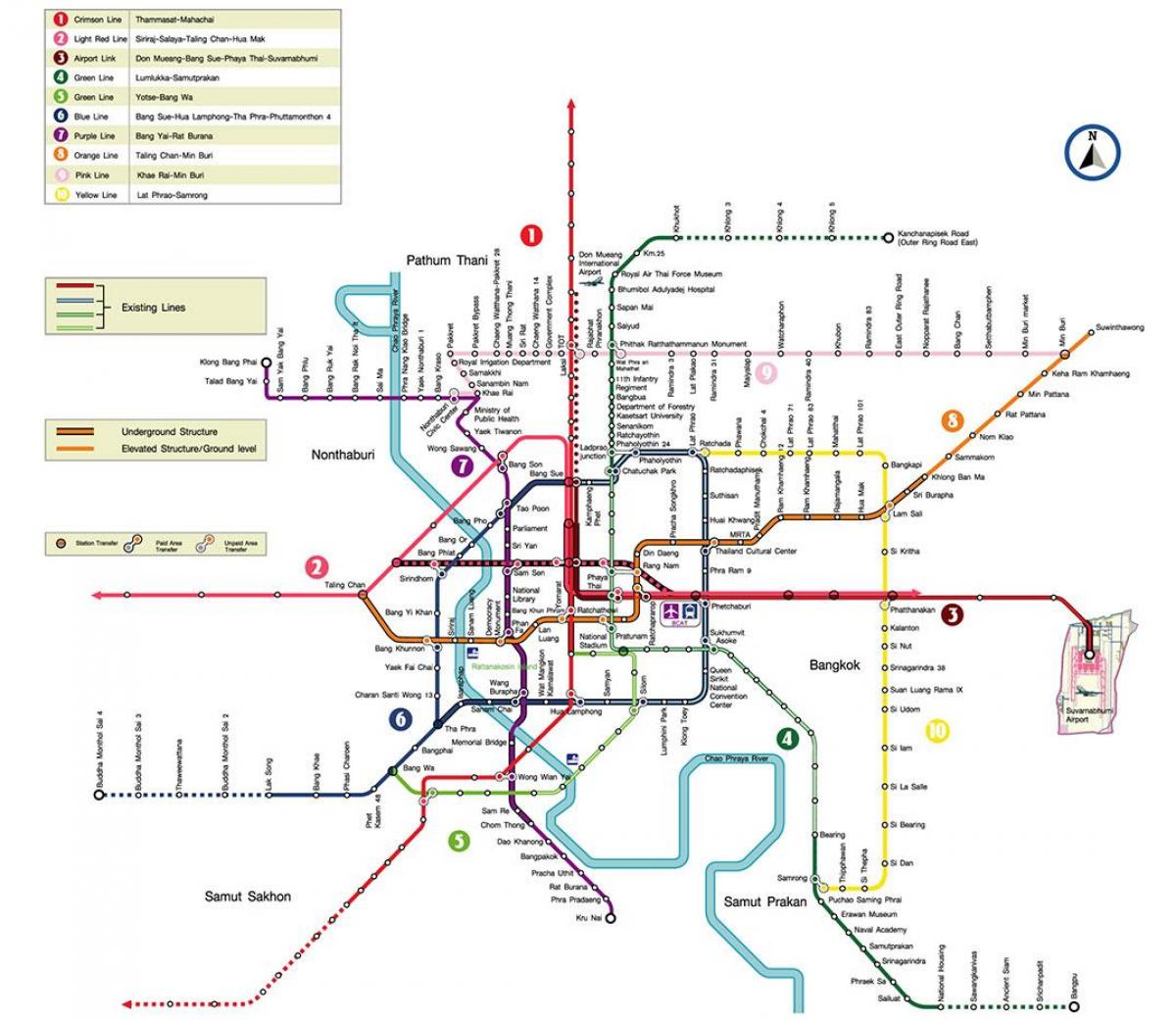 bangkok station de métro la carte