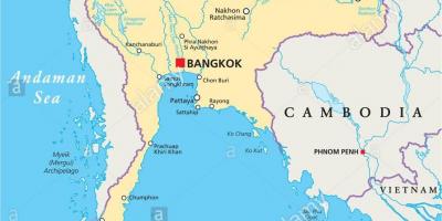 Bangkok sur une carte du monde