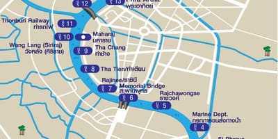 En bateau sur la rivière bangkok carte