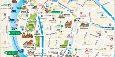 Bangkok lieux d'intérêt de la carte
