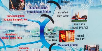 Carte de la rivière chao phraya à bangkok