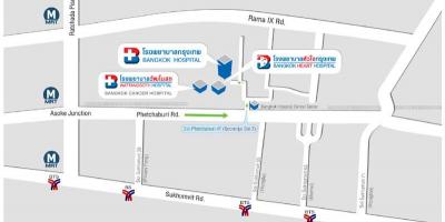 Carte de l'hôpital de bangkok
