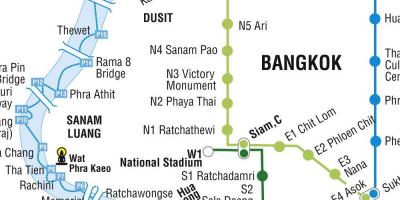 Carte de métro de bangkok et le skytrain