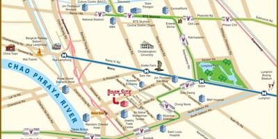 Carte de la rivière de la ville de bangkok