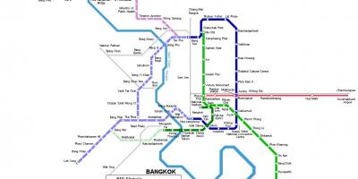 Carte du métro de bangkok en thaïlande